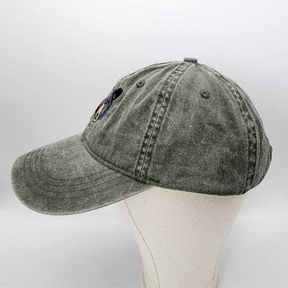 Blue Ridge Parkway Cap Hat Faded Green Strapback Unstructured Black Bear Logo - Picture 2 of 6